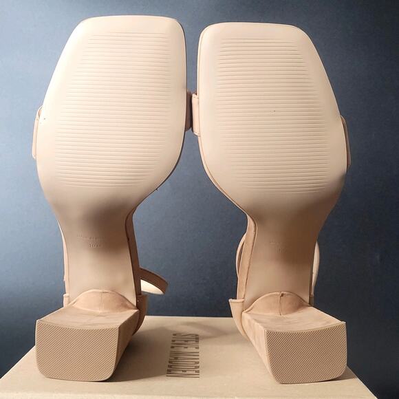Steve Madden Tiaa Sz 11 Camel Nubuck Leather Chunky Comfy Cute Block Heels NWB - Picture 6 of 9